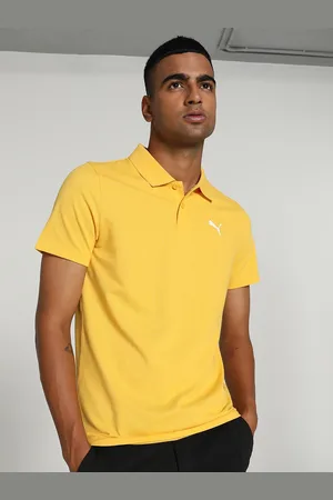 PUMA Men Brand Logo Printed Slim Fit Polo Collar Cotton T-shirt