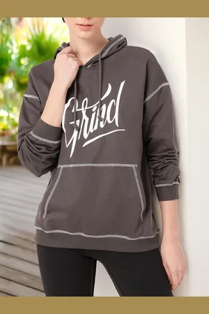 DressBerry Street Swag Printed Hooded Cotton Terry Relaxed Fit Sweatshirt