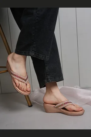 Anouk Women Embellished Round Toe Wedge Sandals