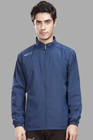 SPORT SUN Men Mock Collar Solid Sports Sporty Jacket