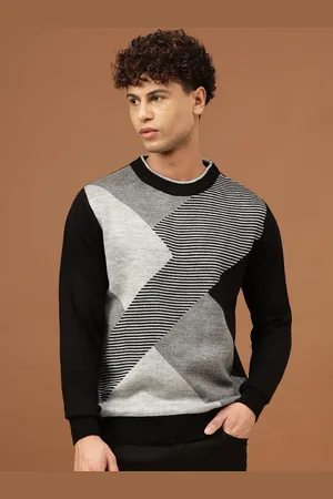 Richlook Men Abstract Printed Round Neck Sweatshirt
