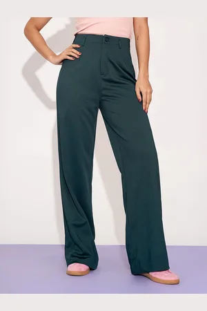 FREAKINS Women Relaxed Straight Leg Loose Fit High-Rise Korean Pants
