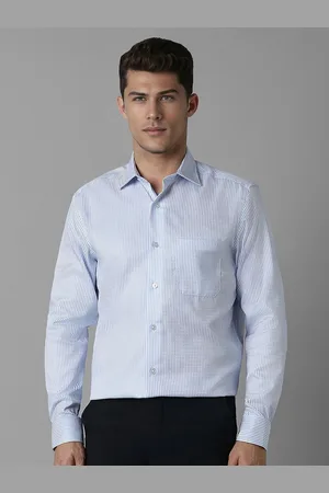 Louis Philippe Men Classic Spread Collar Textured Printed Cotton Formal Shirt