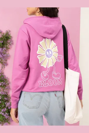 DressBerry Flower Child Printed Relaxed Hooded Sweatshirt