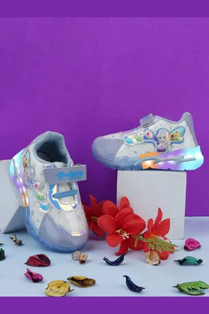 BAESD Girls Printed Velcro LED Sneakers