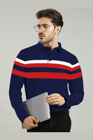 Ausk Striped Full Sleeve Polo Tshirt