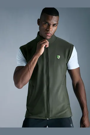 SG Men Mock Collar Solid Fleece Sports Sporty Jacket