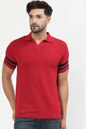 Kalt Men Structure Knit Polo T-Shirt