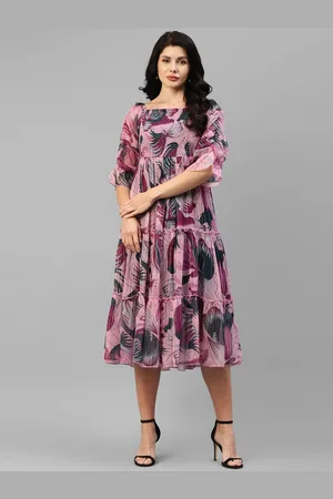 DEKLOOK Women Printed Fit & Flare Dress