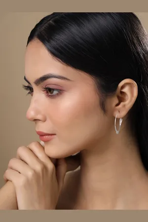Kicky And Perky 925 Sterling Silver Round Hoop Earrings