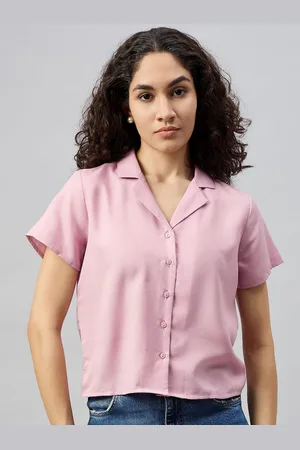 Deewa Women Solid Cuban Collar Shirt