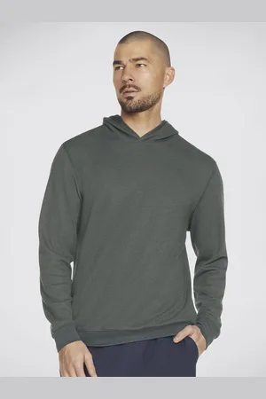 Skechers Men Solid Hood Pullover Sweatshirt