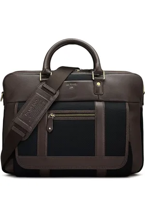 Da Milano Unisex Textured Leather Laptop Bag