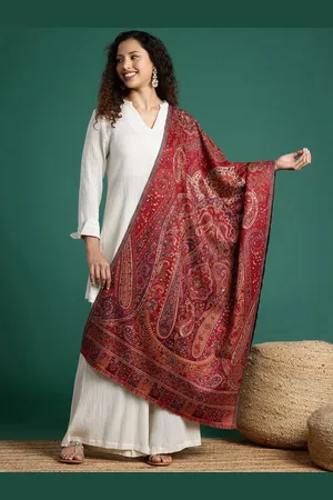 Sangria Women Ethnic Motifs Woven Design Stole