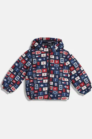 Tommy Hilfiger Boys Hooded Conversational Printed Casual Bomber Jacket
