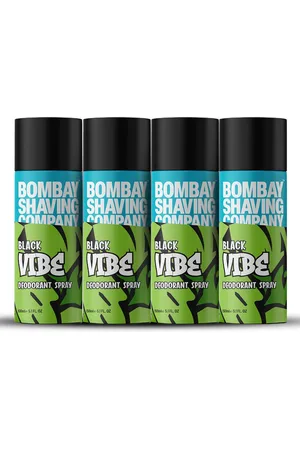 Bombay Shaving Company Men Set of 4 Black Vibe Odour Control Deodorant Spray - 150ml each