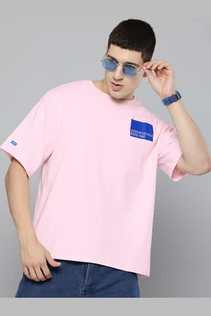 Aeropostale Men Drop-Shoulder Sleeves Pure Cotton T-shirt
