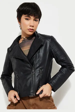 Max Collection Women Polyester Longline Biker Jacket