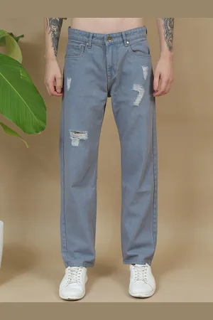 Mast & Harbour Men Pure Cotton Comfort Mildly Distressed Relaxed Fit Jeans