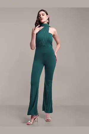 iki chic Women Off-Shoulder Solid Basic Jumpsuit