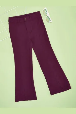 Pantaloons Girls Flared-Fit Mid-Rise Wide-Leg Trousers