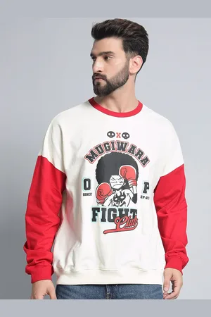 COMICSENSE One Piece Anime Mugiwara Fight Club Printed Oversize Cotton Sweatshirt
