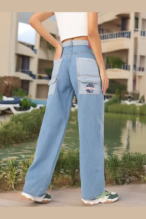 DressBerry Women Tailored Traces Baggy Jeans
