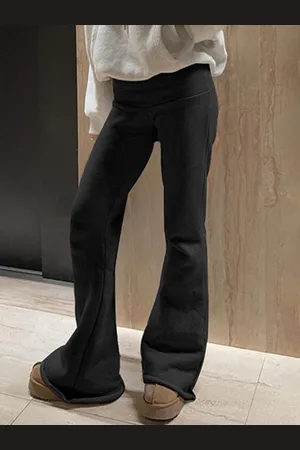 LULU & SKY Women Flared Low-Rise Bootcut Trousers