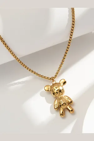 AQUASTREET 18K Antitarnish Waterproof Teddy Pendant Necklace