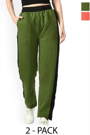 BAESD Women Pack Of 2 Side Patta Mid-Rise Winter Track Pants