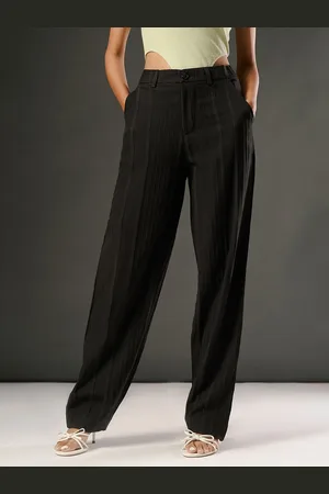 FREAKINS Women Relaxed Straight Leg High-Rise Korean Pants