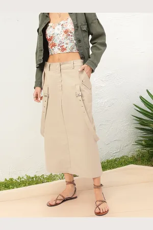 DressBerry Confident Couture Belt Detail Straight Midi Skirt