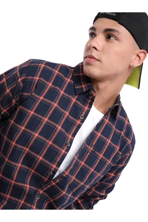 WROGN Men Comfort Windowpane Checks Opaque Checked Casual Shirt
