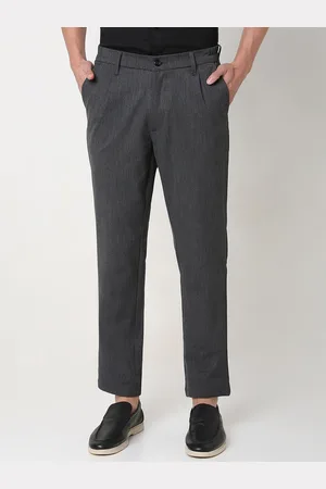 SPYKAR Men Textured Slim Fit Cotton Trousers