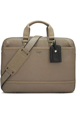Da Milano Unisex Textured Leather Laptop Bag