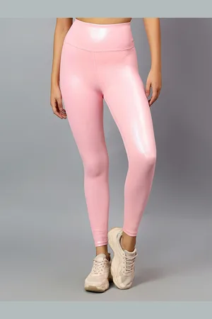 Fitkin Pink Women Shine on High rise Full Length Tights