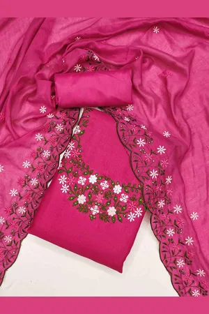 Mitera Women Embroidered Unstitched Dress Material