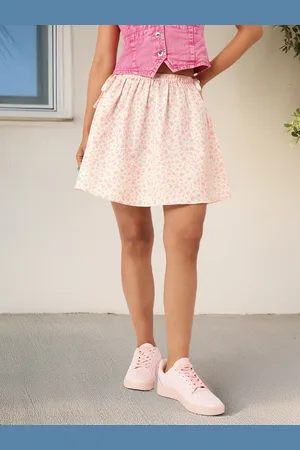DressBerry Women Endearing Blossom Printed Tie-Ups A-Line Mini Skirt