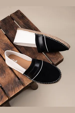 Styli Men Slip On Faux Suede Colorblock Espadrille