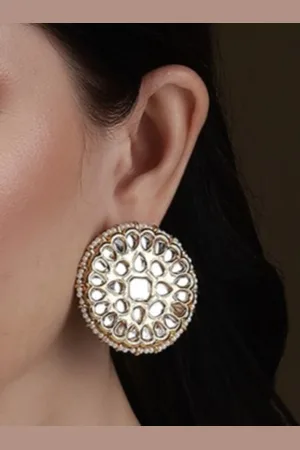 DUGRISTYLE Gold Plated Kundan Studs