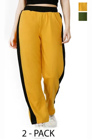 BAESD Women Pack of 2 Colourblocked Mid Rise Warm Side Patta Lower Winter Track Pants