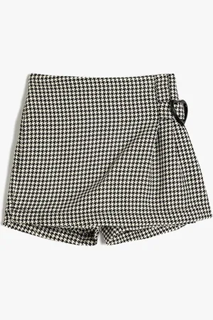 Koton Girls Mid-Rise Checked Technology Regular Shorts