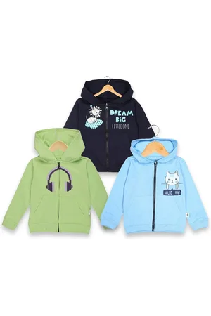 The Mom Store Unisex Kids Pack Of 3 Printed Hooded Sweatshirt