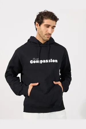 Styli Men Compassion Slogan Print Relaxed Fit Hoodie