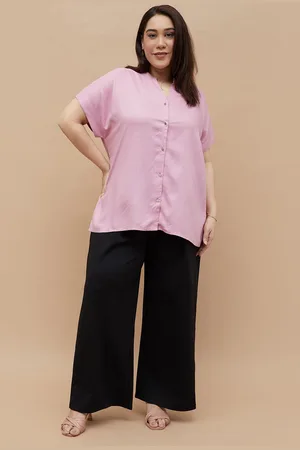 Lifestyle Women Plus Size Mandarin Collar Shirt Style Top