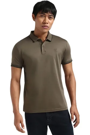 Calvin Klein Men Solid Polo Collar Cotton Slim Fit T-shirt