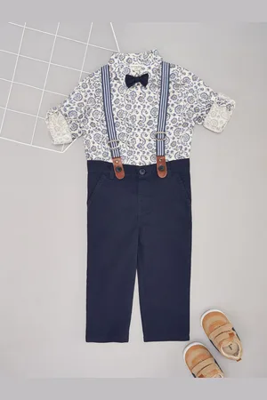Pantaloons Boys Printed Shirt with Trousers