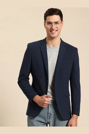 Mast & Harbour Self Design Textured Single-Breasted Slim Fit Casual Blazer