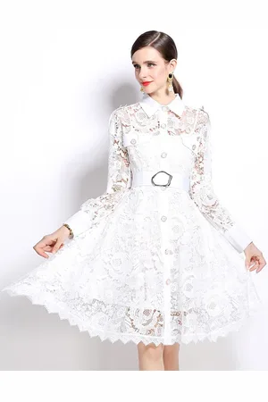 JC Collection Women Shirt Collar Fit & Flare Dress