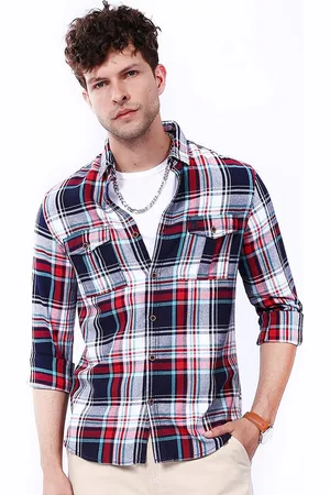 The Indian Garage Co Men Checked Casual Shirt